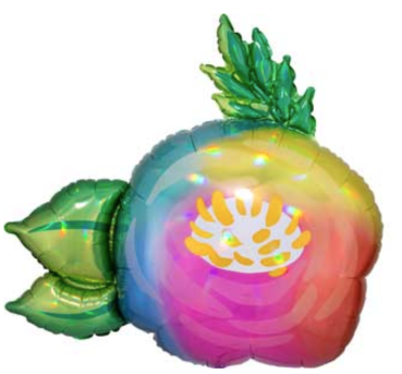 XL Folienballon - Schimmernde Blume - ø 76cm